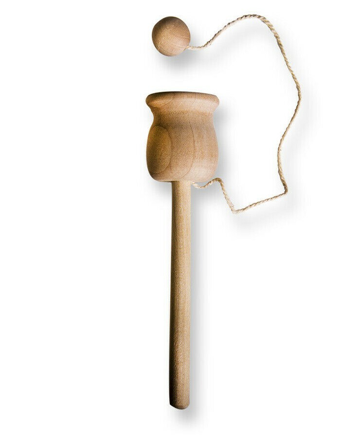 WOOD CUP AND BALL TOSS GAME / BUY 2 AND GET 1 FREE. / MADE IN USA