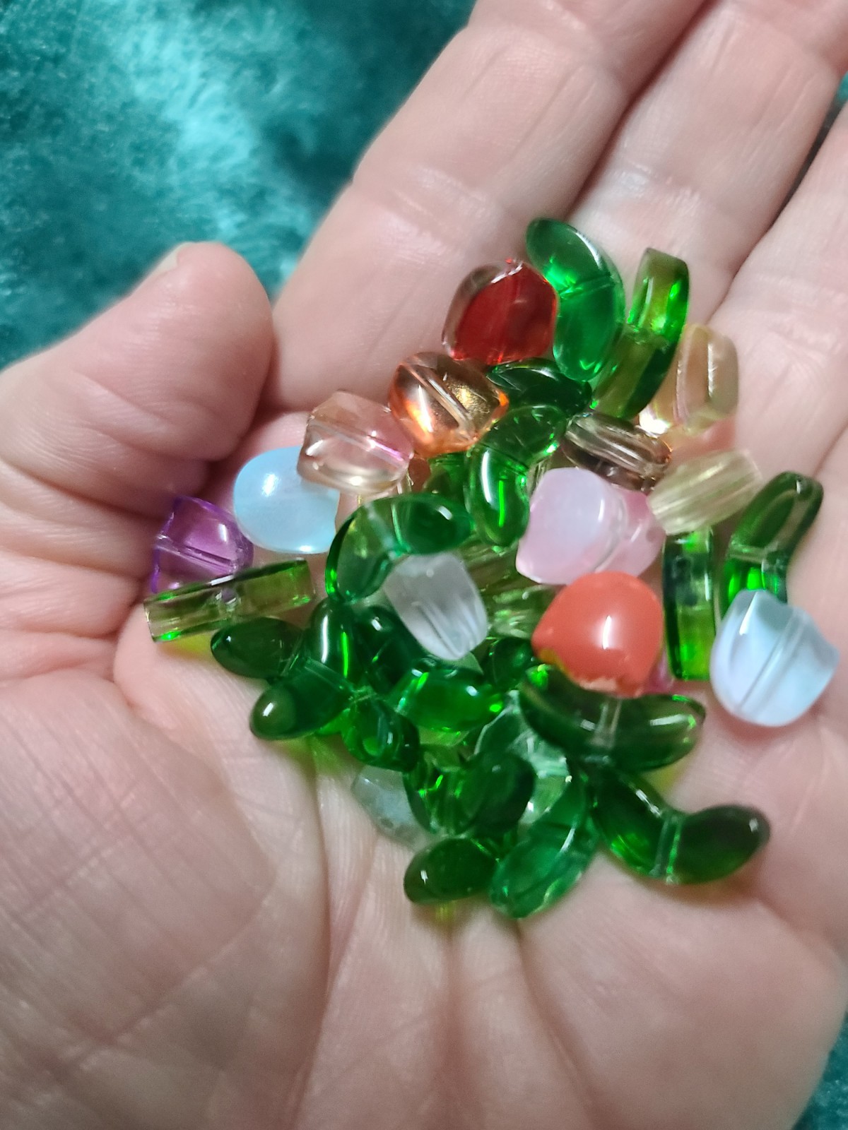 40pcs Glass Tulip Beads Mixed Colours 20 Pairs-Holiday Jewelry Craft Supplies