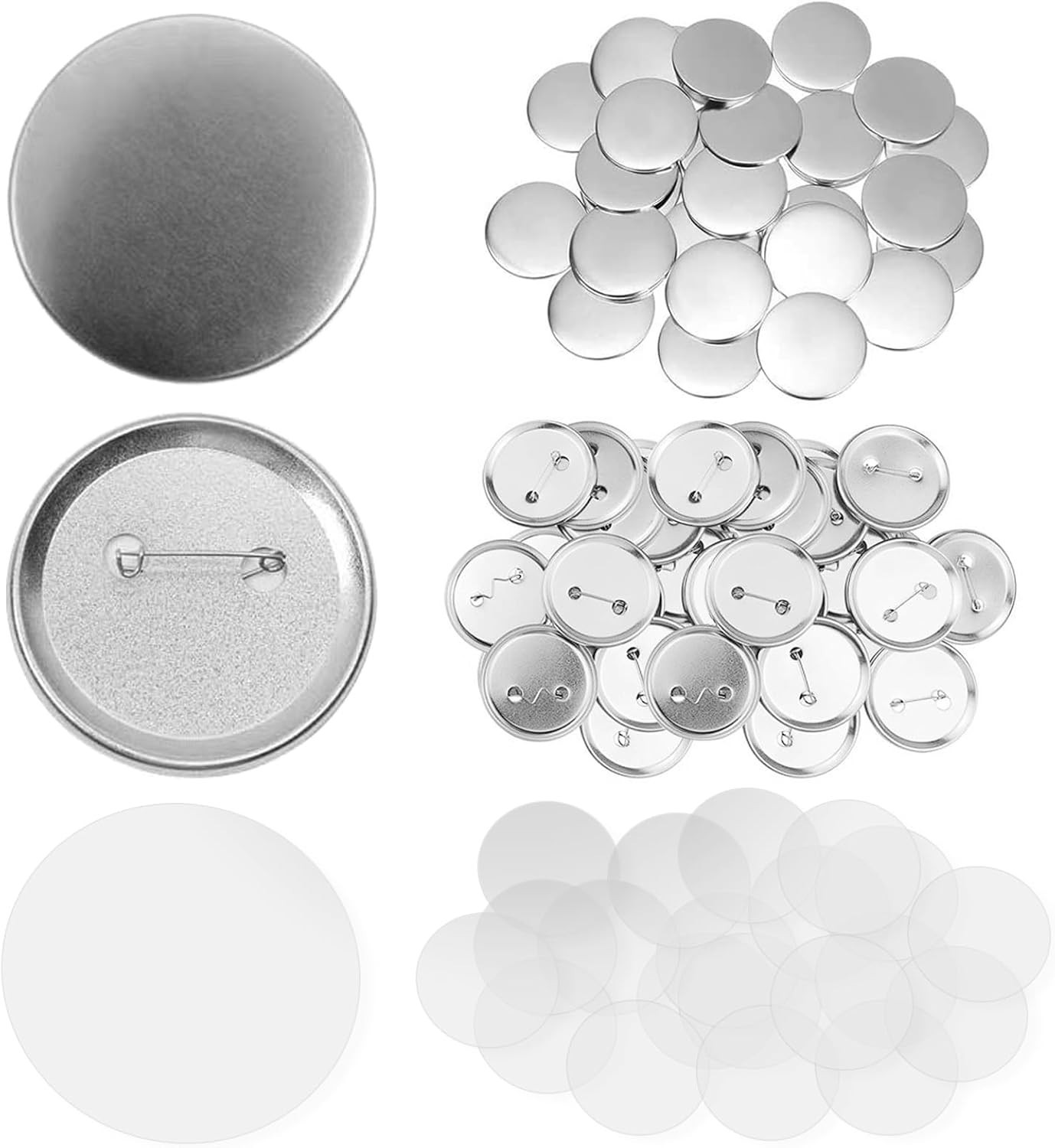 300 Pcs 58mm/2.28 inch Button Maker Supplies, 58mm Button Supplies Parts, App…
