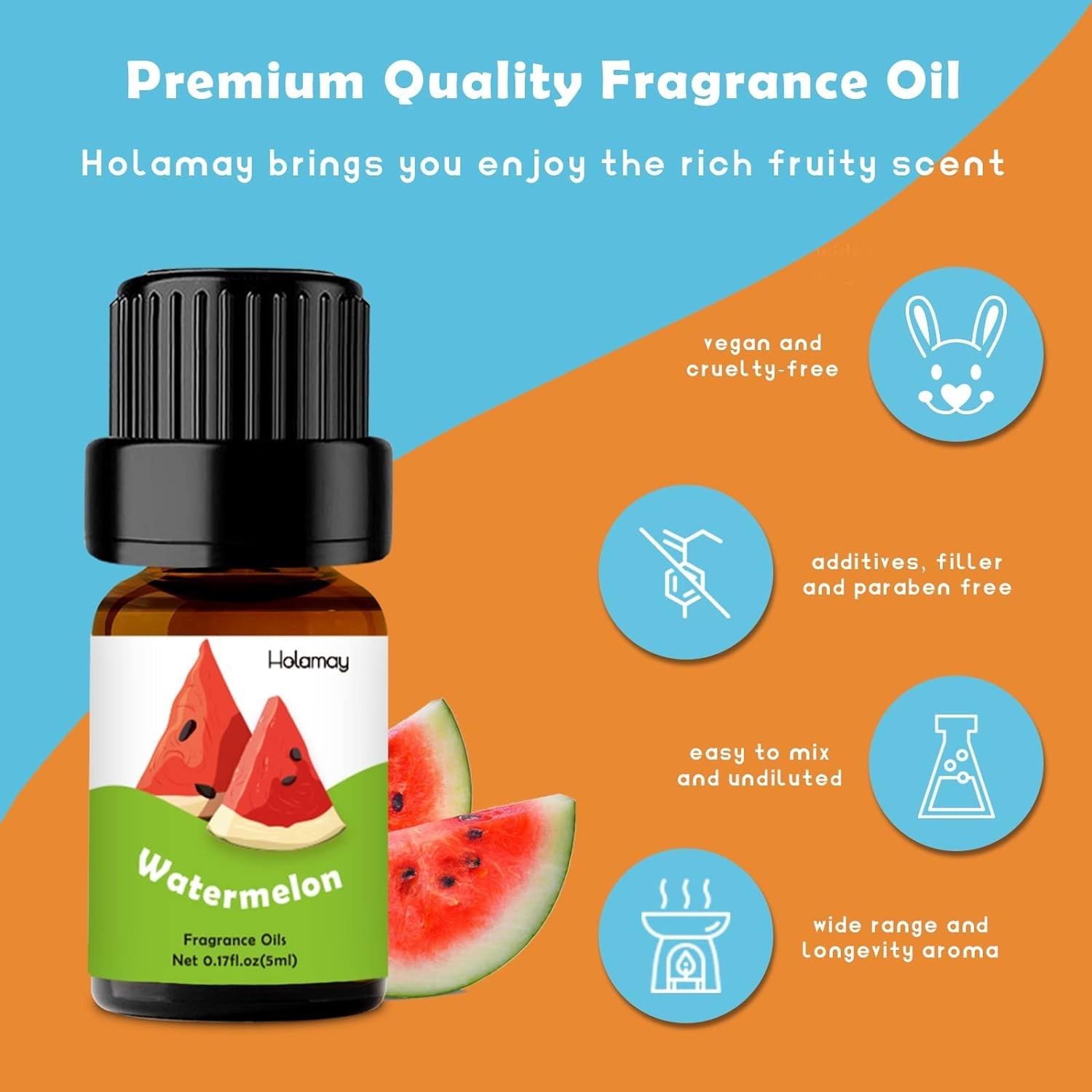 Holamay Fruit Essential Oils Set – 10x5ml Aromatic Fragrance Oils