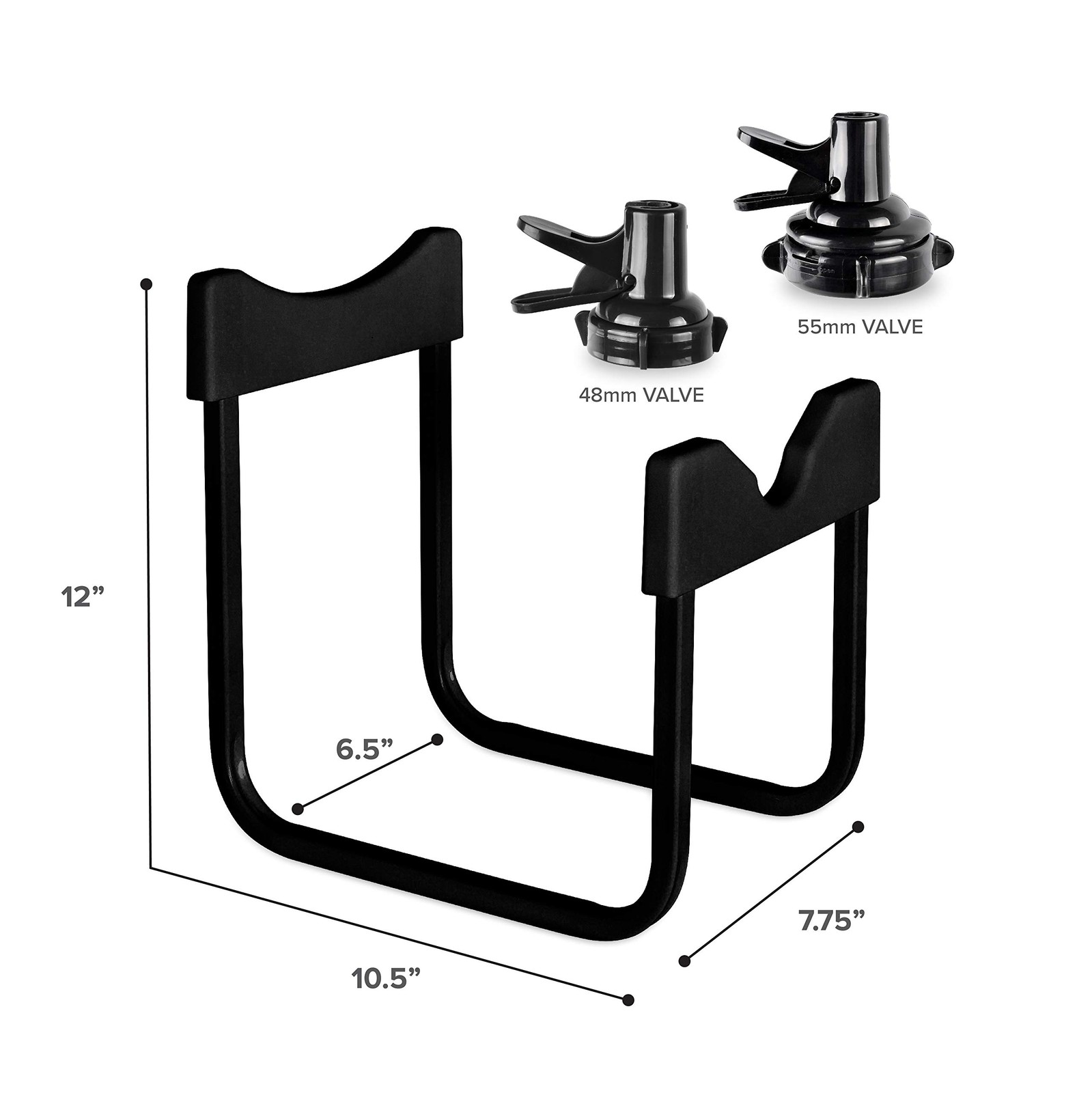 Brio Stainless Steel 3-5 Gallon Water Jug Stand and 2 Gallon”, Black