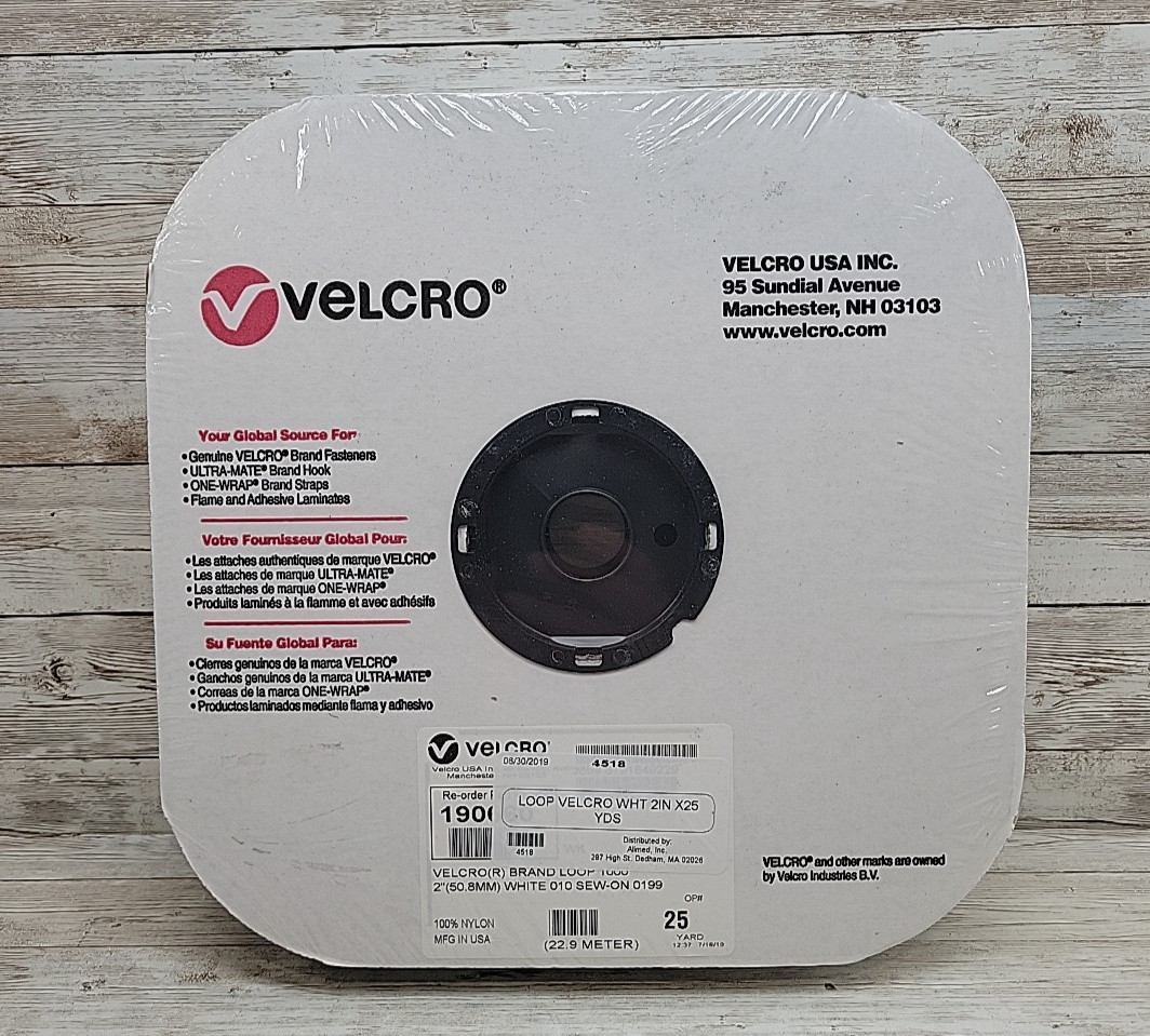 VELCRO® Brand 190660 Loop 1000, 2″ X 25 yds, WHITE, 010 Sew-On 0199 NEW