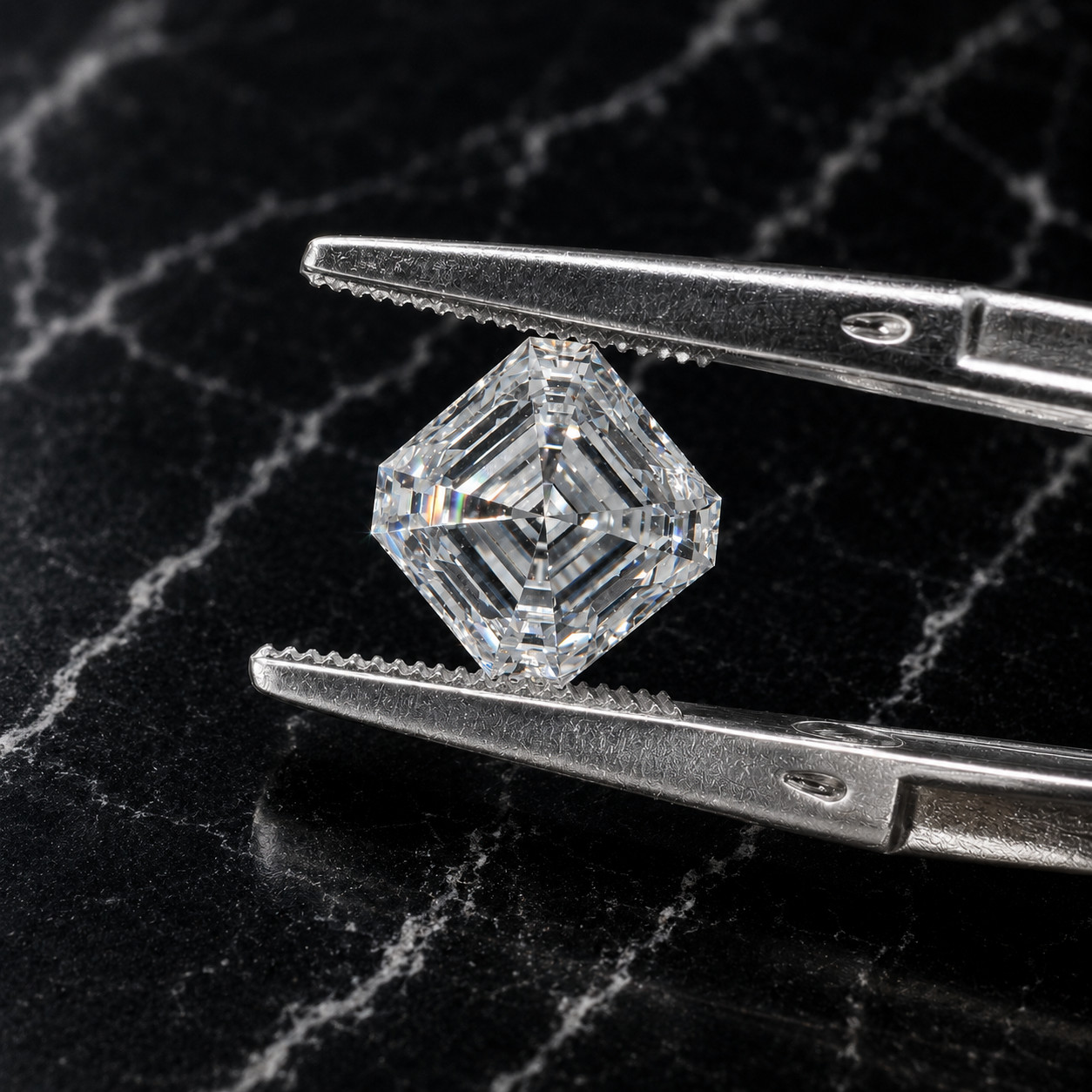 4 Ct Lab Grown White Diamond Asscher Cut VVS1 D Grade Loose Stone 1 Pc