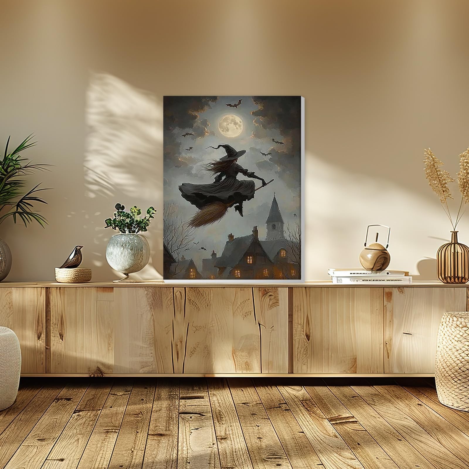 Witch Framed Paint by Numbers Kit for Adults, Town Paint by Numbers for Adult…