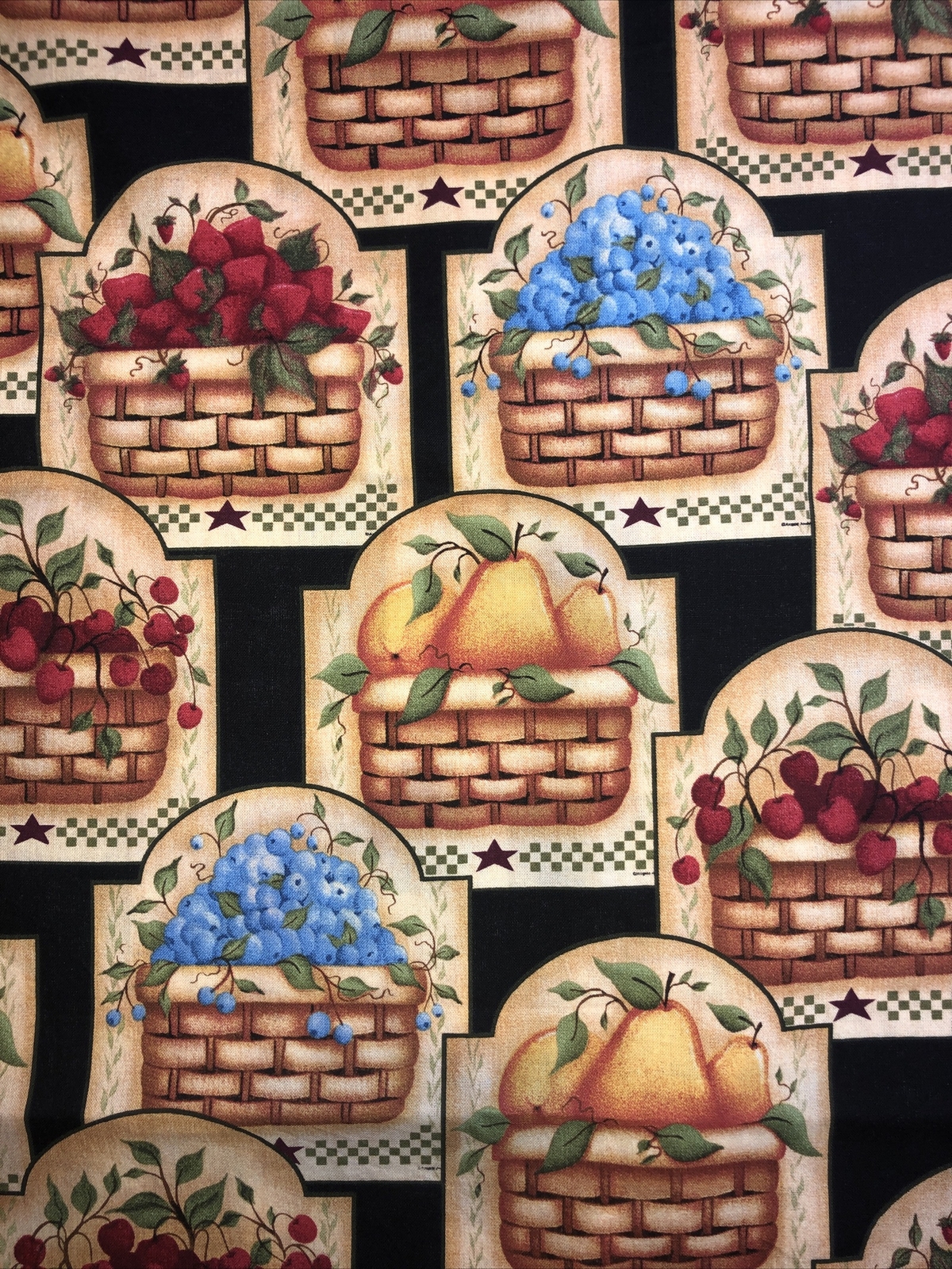Fruit Baskets Angela Anderson VIP Cranston Cotton Fabric 1/2 Yard (18 By 44”)new