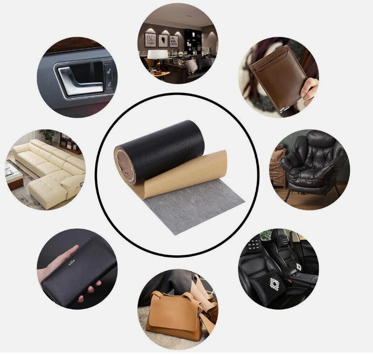 Self Adhesive Vinyl Faux Leather Fabric Repair Patch Kit for Car seat Sofas