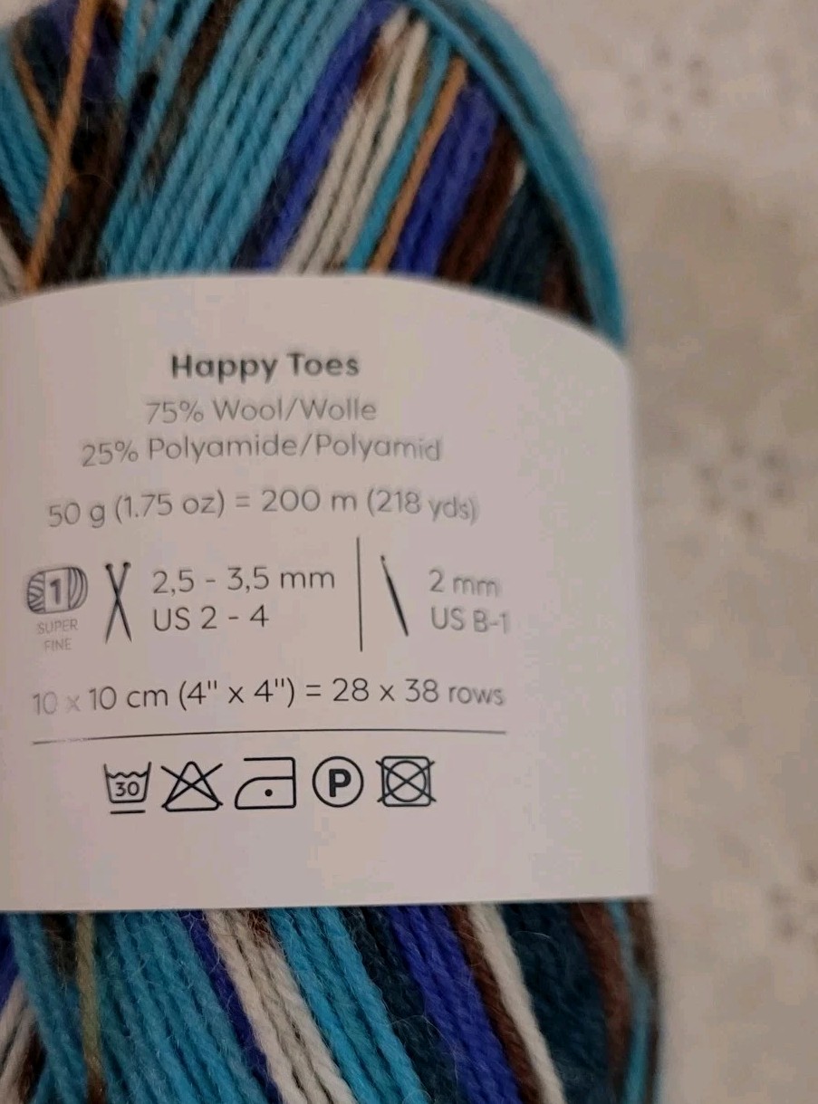 New Super Fine #1 Sock Yarn- Hobbii “Happy Toes” Yarn & FREE New Crochet Hook