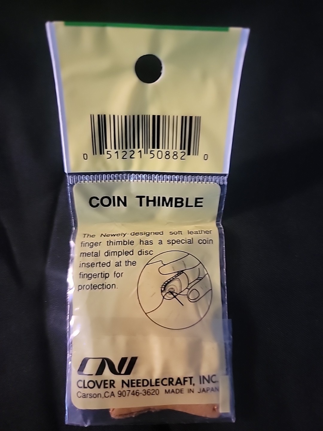 Clover: LEATHER COIN THIMBLE #614 – NEW – (Coin Dimpled Disc)