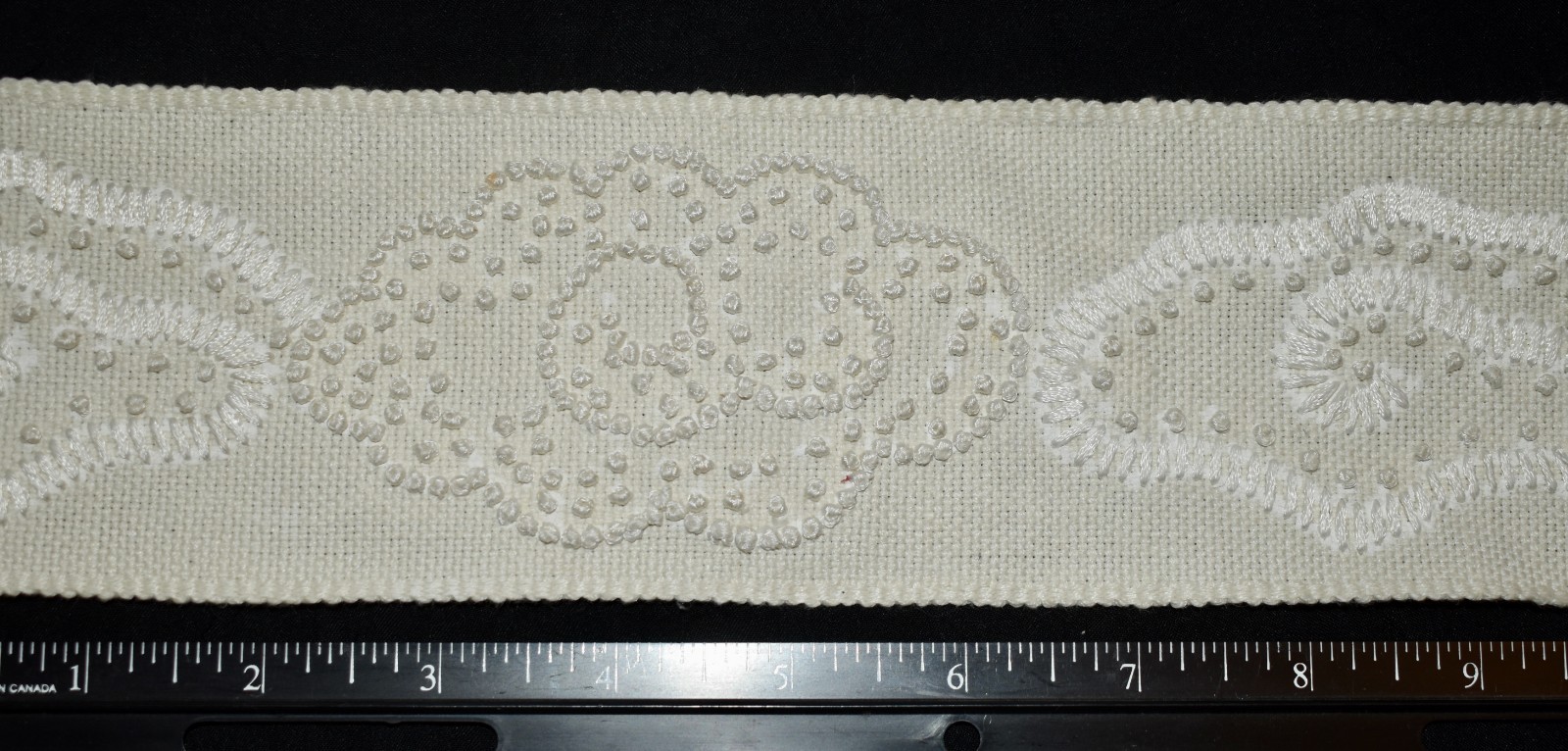 1.78yd Samuel & Son CHINA CLOUD Chantilly Cream 3″w EMBROIDERED BORDER TRIM Tape