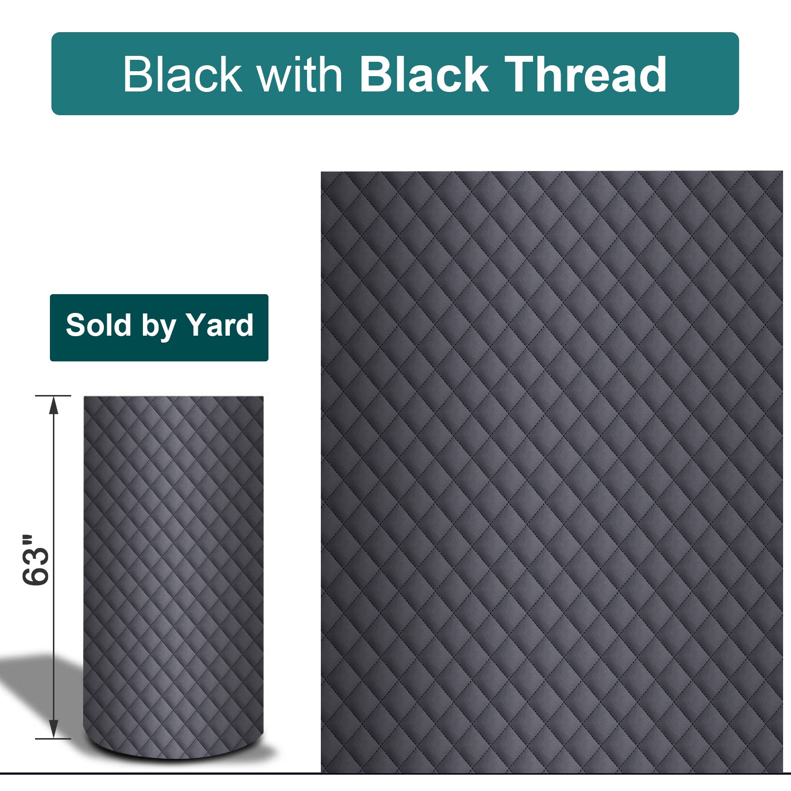 Nappa Quilted Diamond Faux Leather 64″ Wide Foam Backed Car Headliner Upholstery