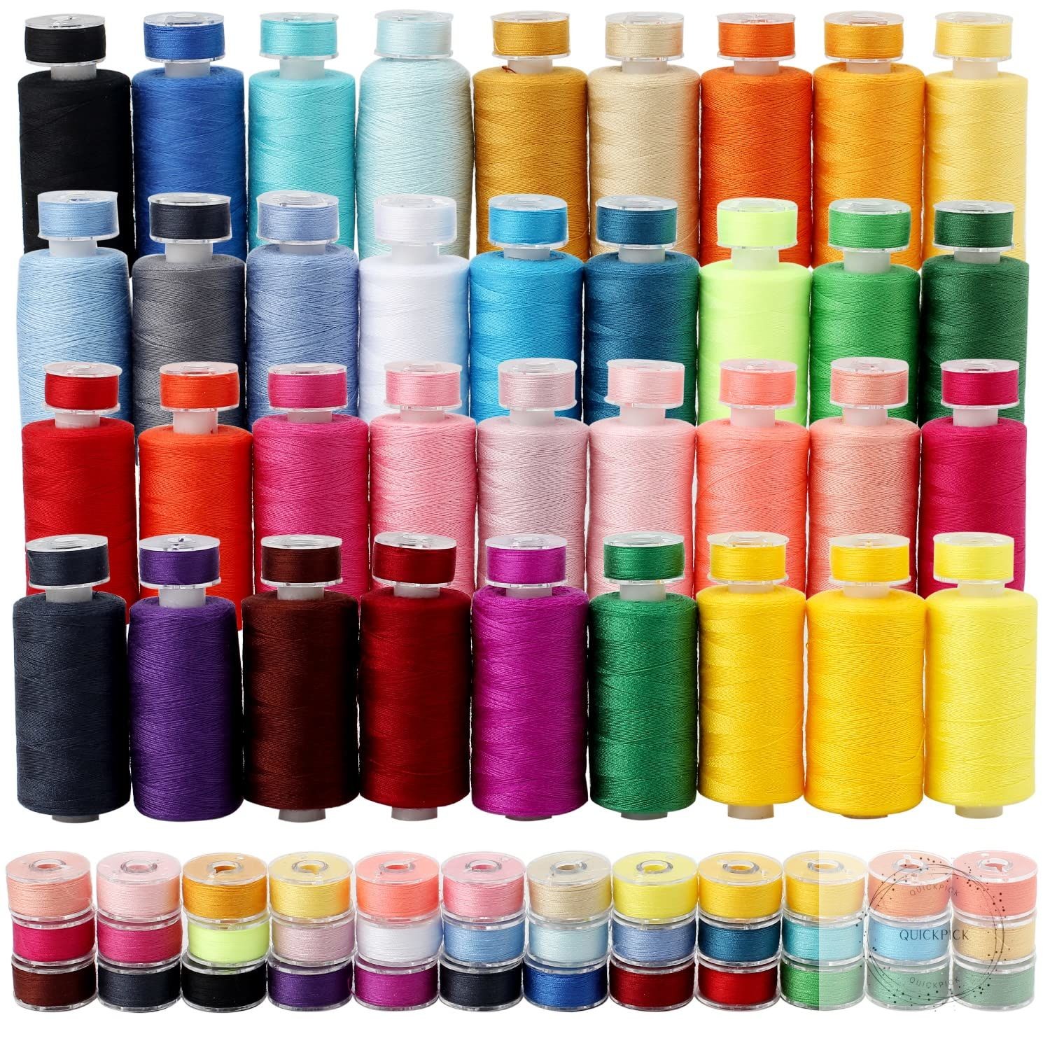 72Pcs Bobbins Sewing Threads Kit 36 Colors 500 Yards Sewing Polyester Thread