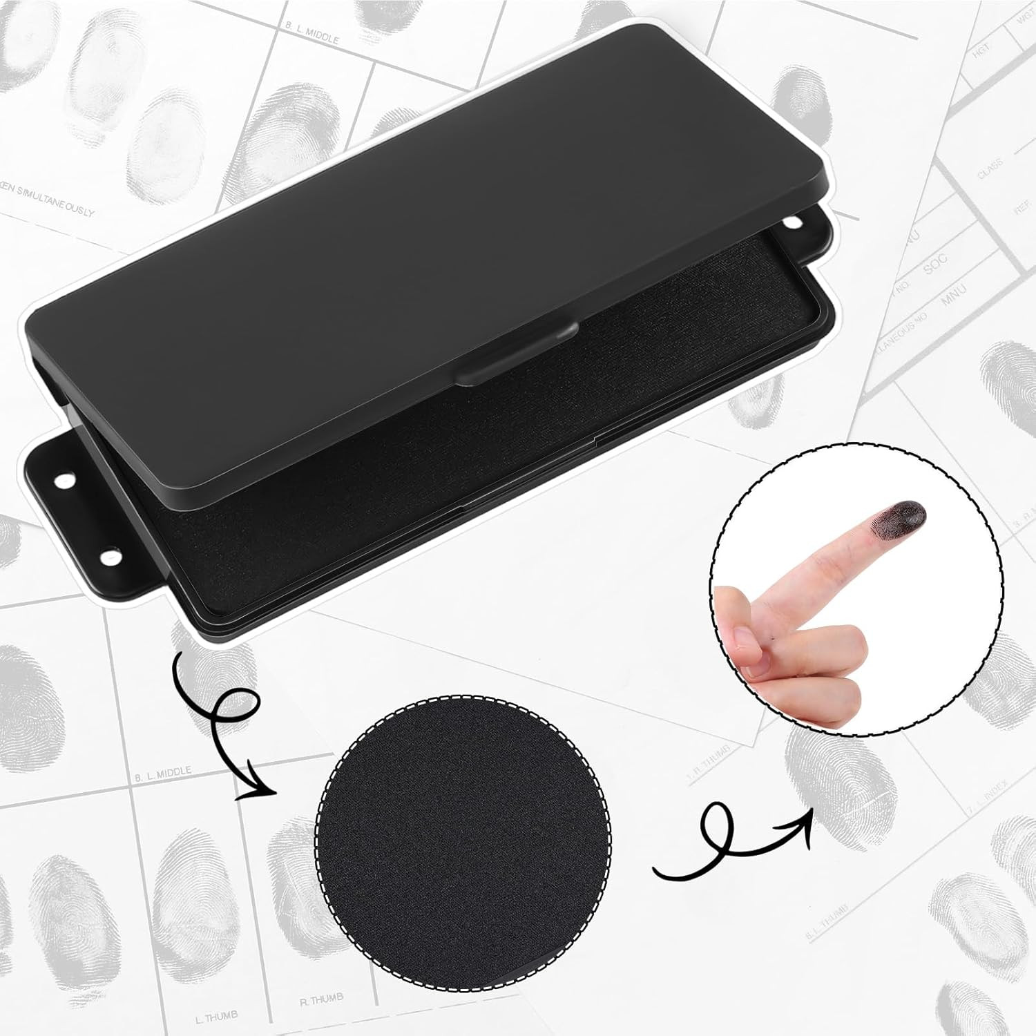 Fingerprint Ink Pads Thumbprint Ink Pads Small Black Stamp for Home Office Notar