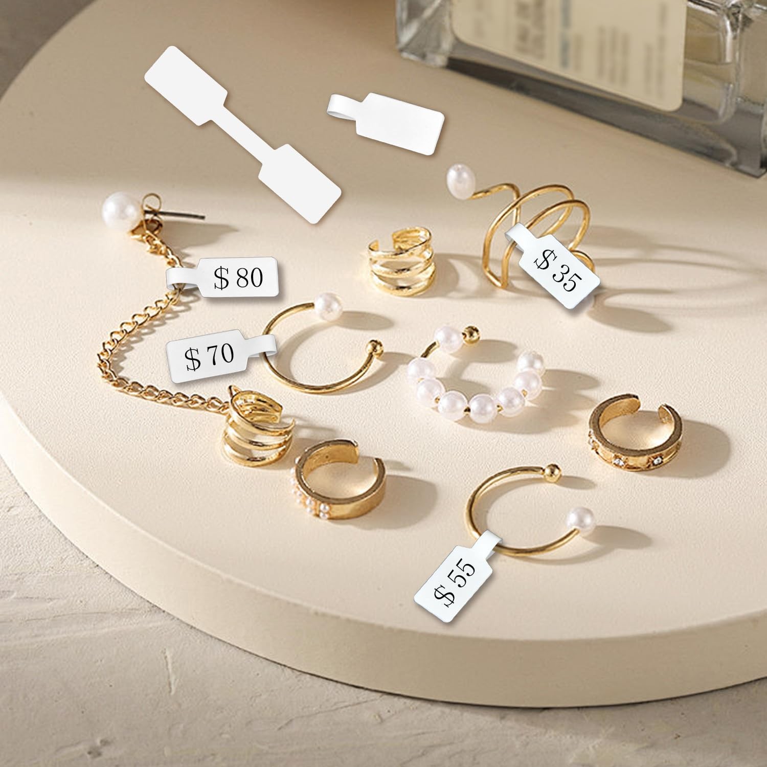 400 Pack Price Tags, Self-Adhesive Jewelry Blank Sticker White