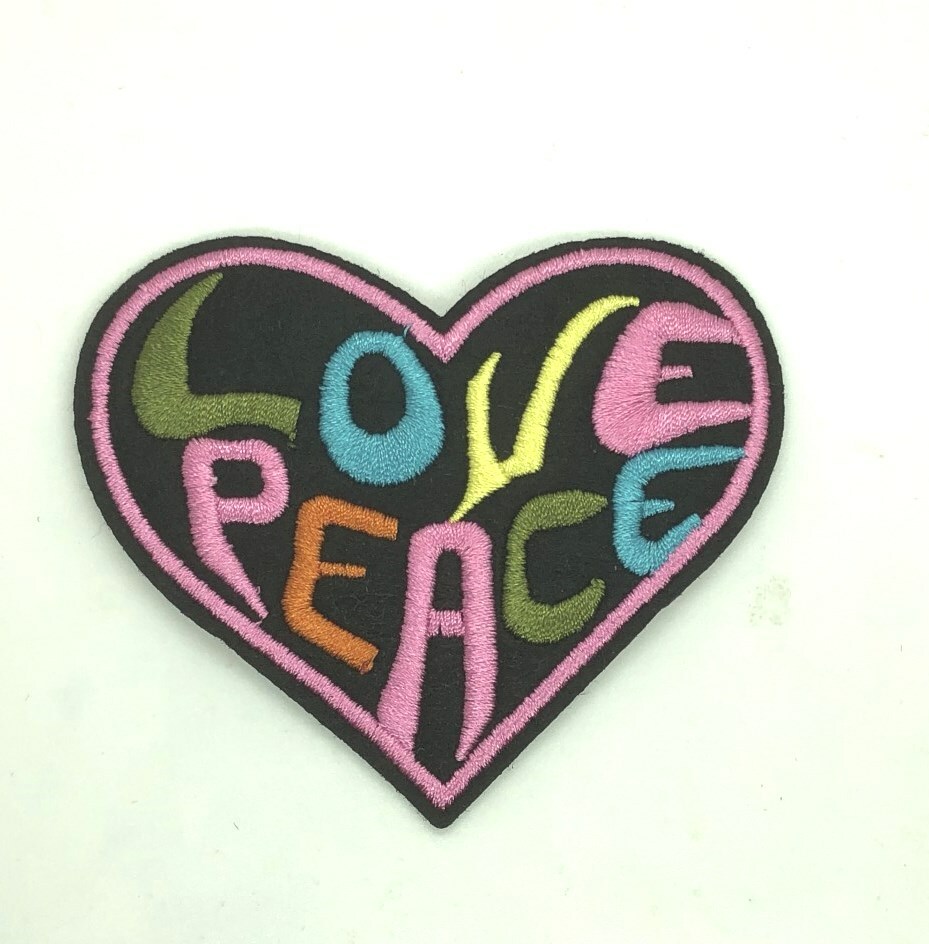 HEART LOVE PEACE Iron On Patch