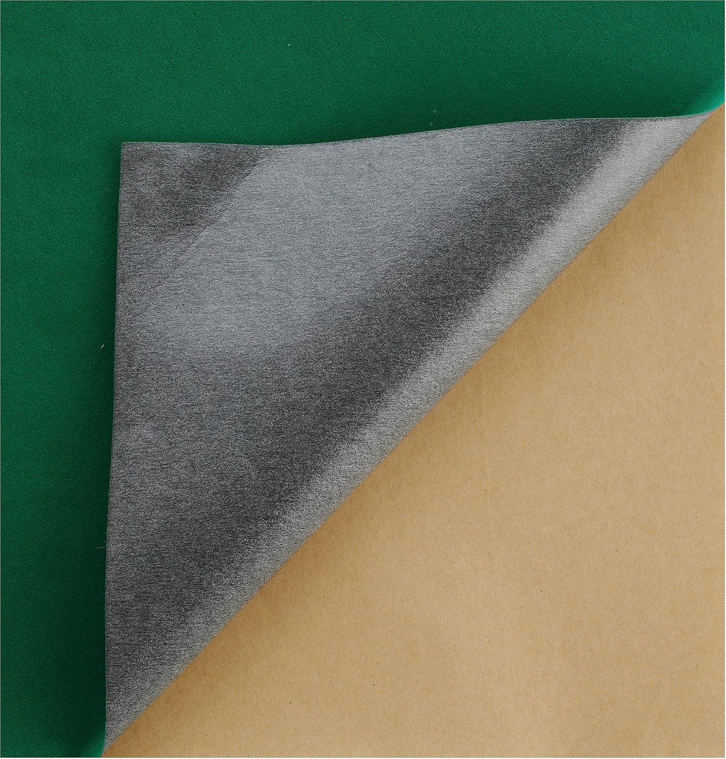 Eco-Friendly Self-Adhesive Felt Sheets, 3-Pack A4 Green Velvet for DIY Projects