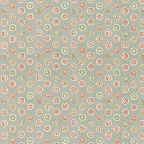 GP & J BAKER LIFESTYLE CURTAIN FABRIC DESIGN Court Buttons 8 METRES AQUA