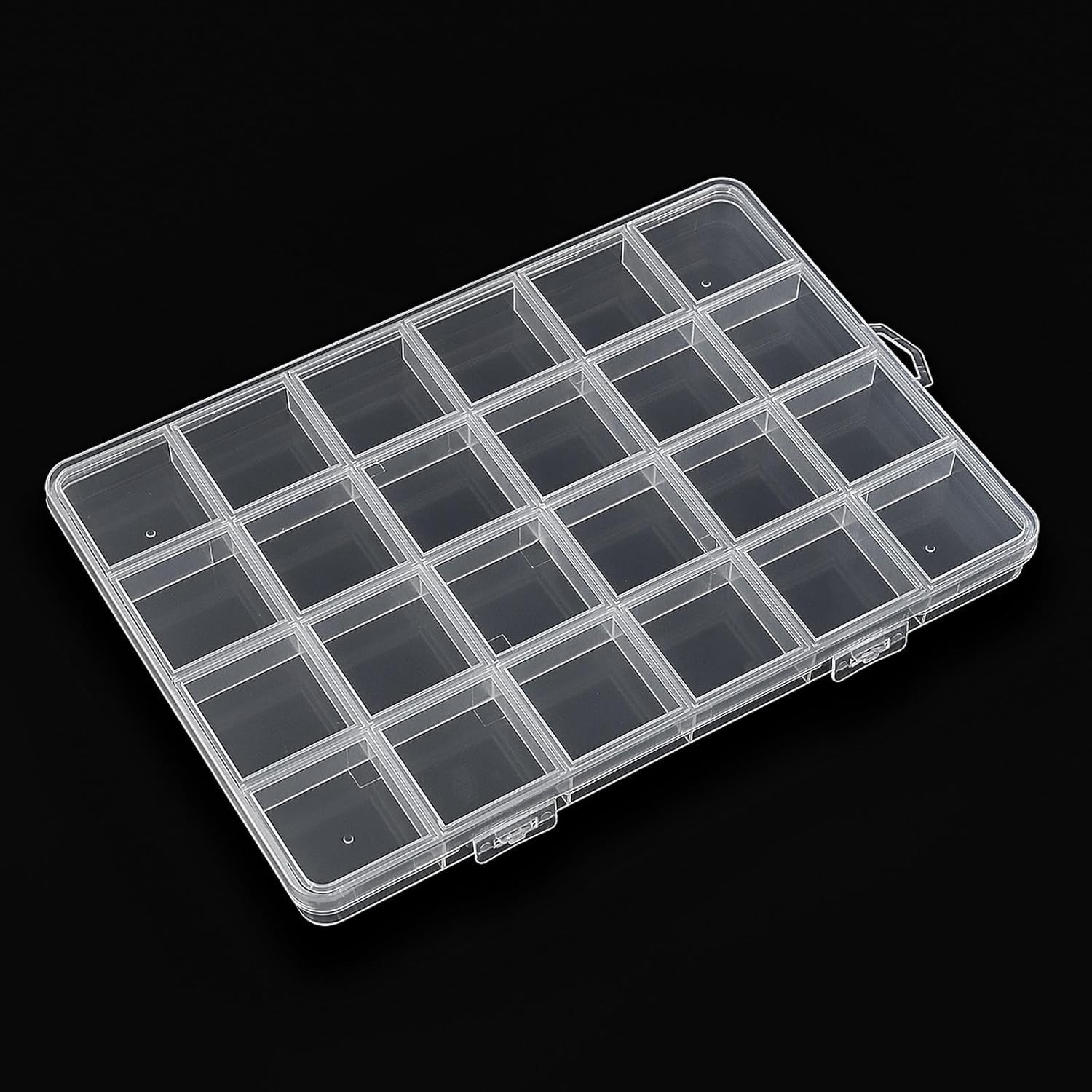 24-Grid Plastic Bead Organizer Case for Jewelry, Crafts & Small Parts Storage