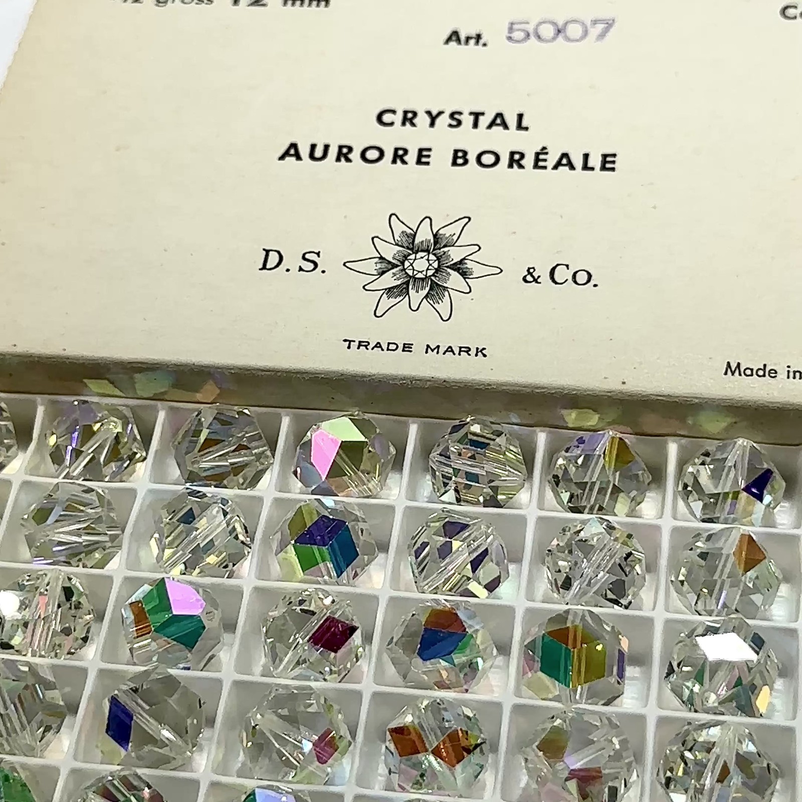 Swarovski #5007 Crystal AB 12mm 48pcs Vintage Rocky Cut Crystal Beads SW262