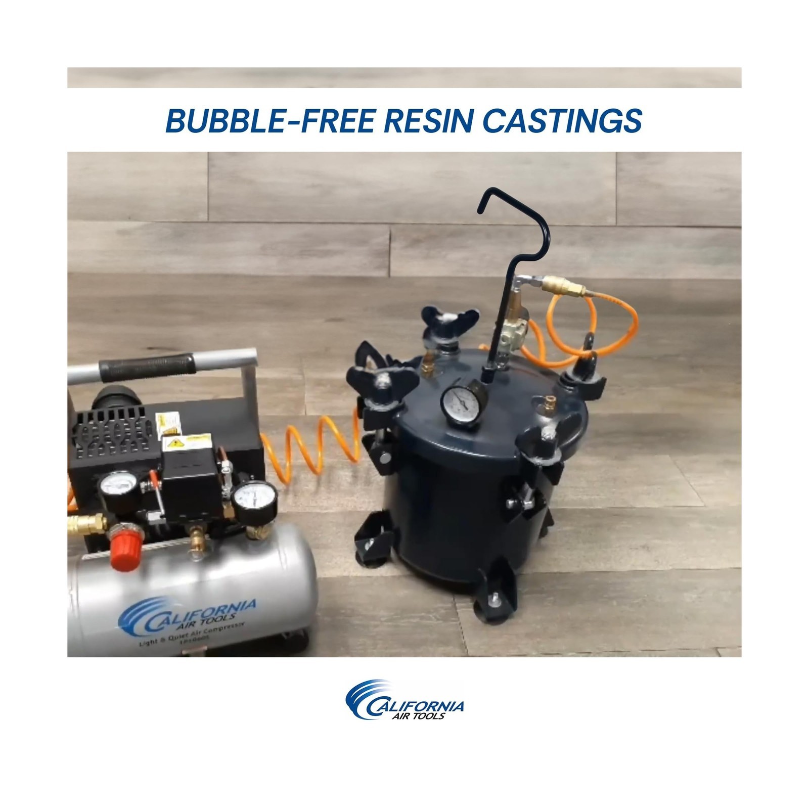 2.5Gal Pressure Pot for Epoxy Resin Casting, Coated Steel Tank, Portable, Blue