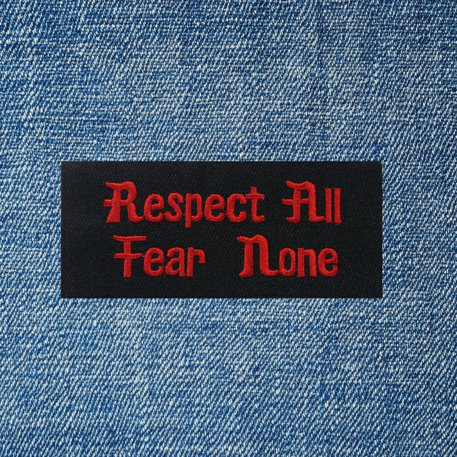 Respect All Fear None Patch Iron On Sew On Embroidered Biker Jacket Vest
