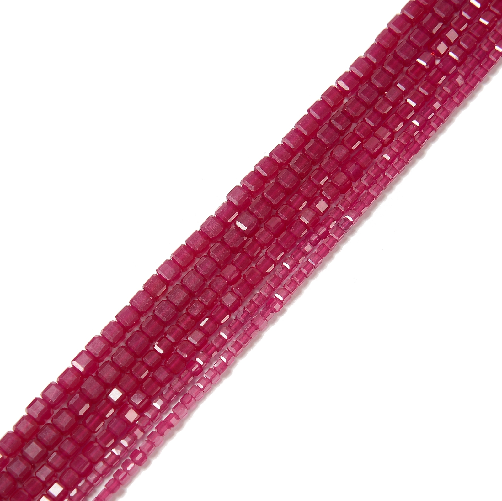 Natural Ruby Faceted Rubik’s Cube Beads Size 2mm 3mm 4mm 15.5” Strand