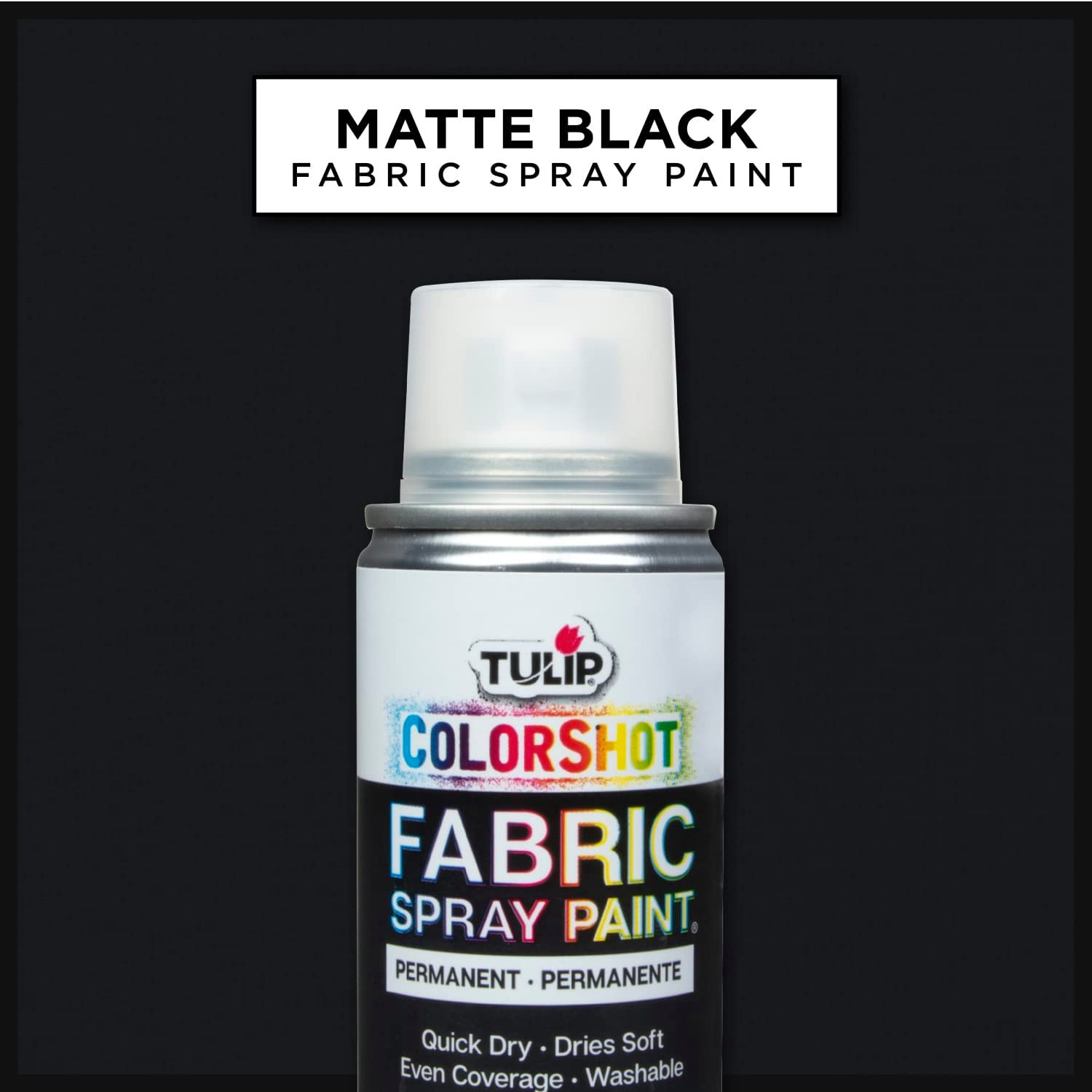 Tulip ColorShot Instant Fabric Color 3oz dyeing desing Spray Paint Black