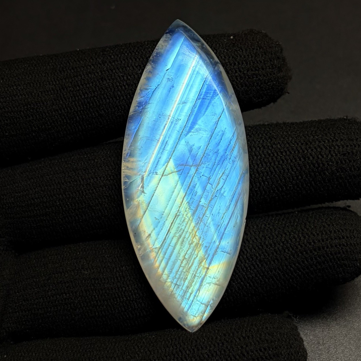Amazing White Rainbow Moonstone Loose Cabochon Gorgeous Blue Fire Gemstone