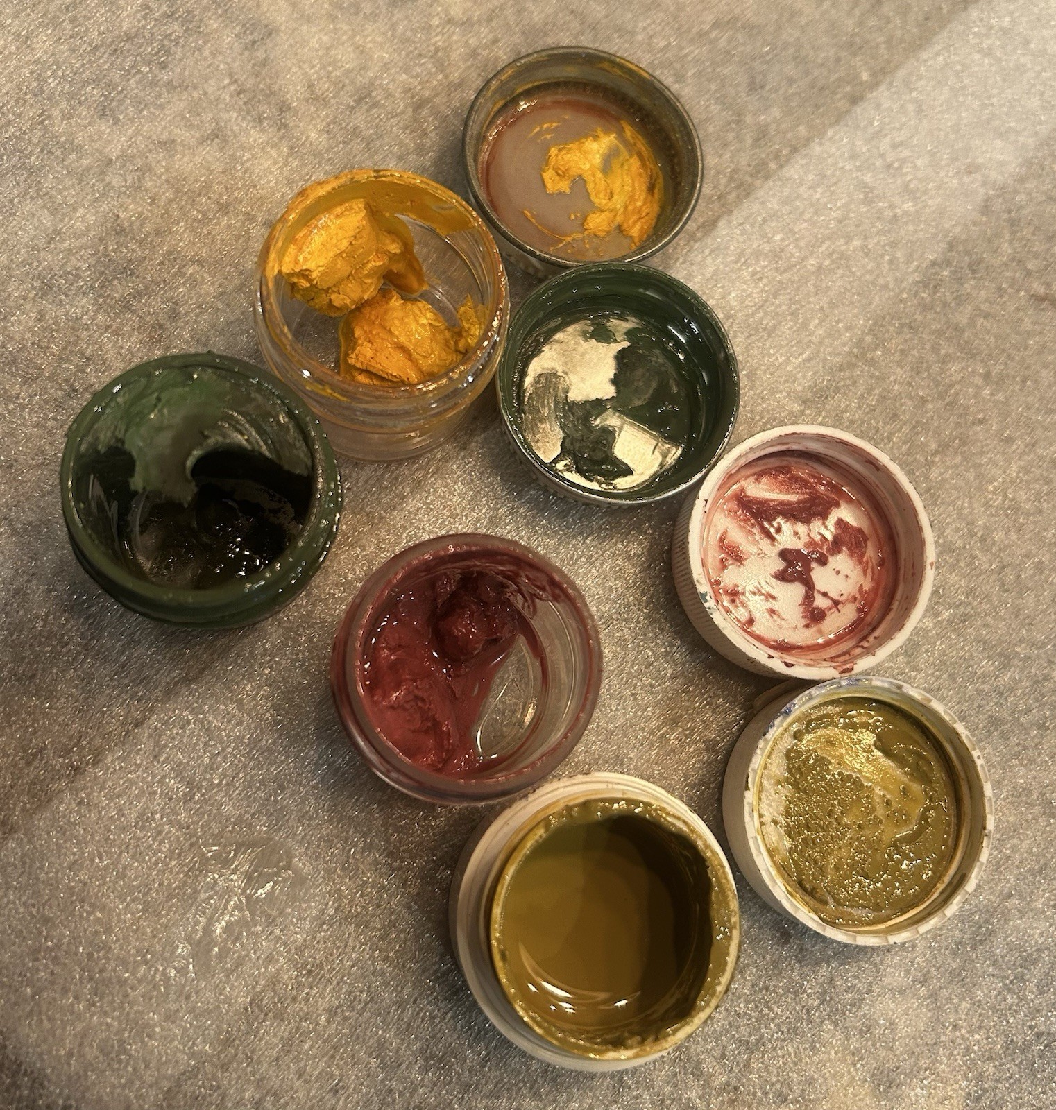 Vintage Porcelain China Paint Enamel Paste Lot Mixed Colors Artist Estate