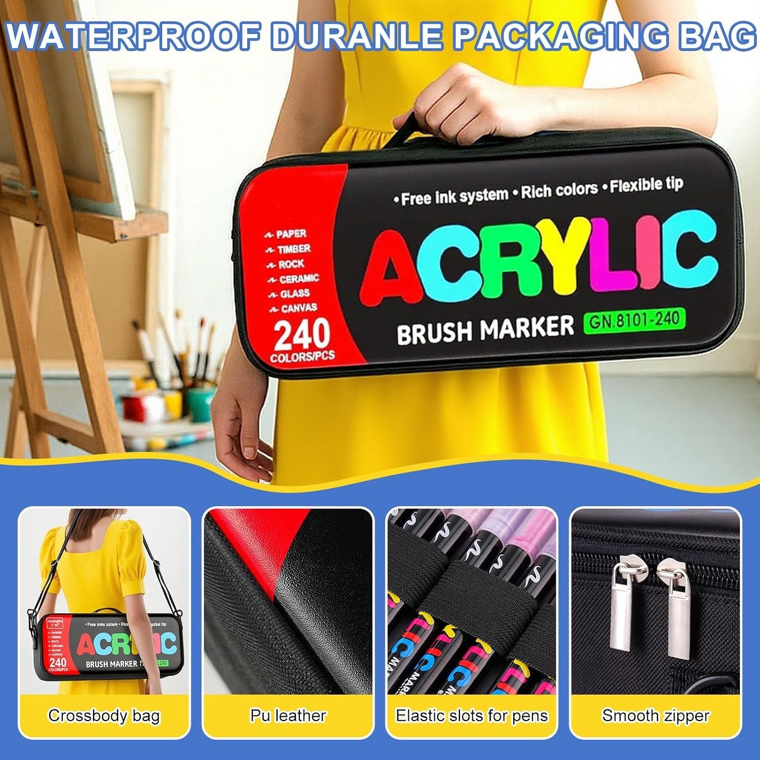 Eco-Friendly 240 Acrylic Paint Pens Assortment
