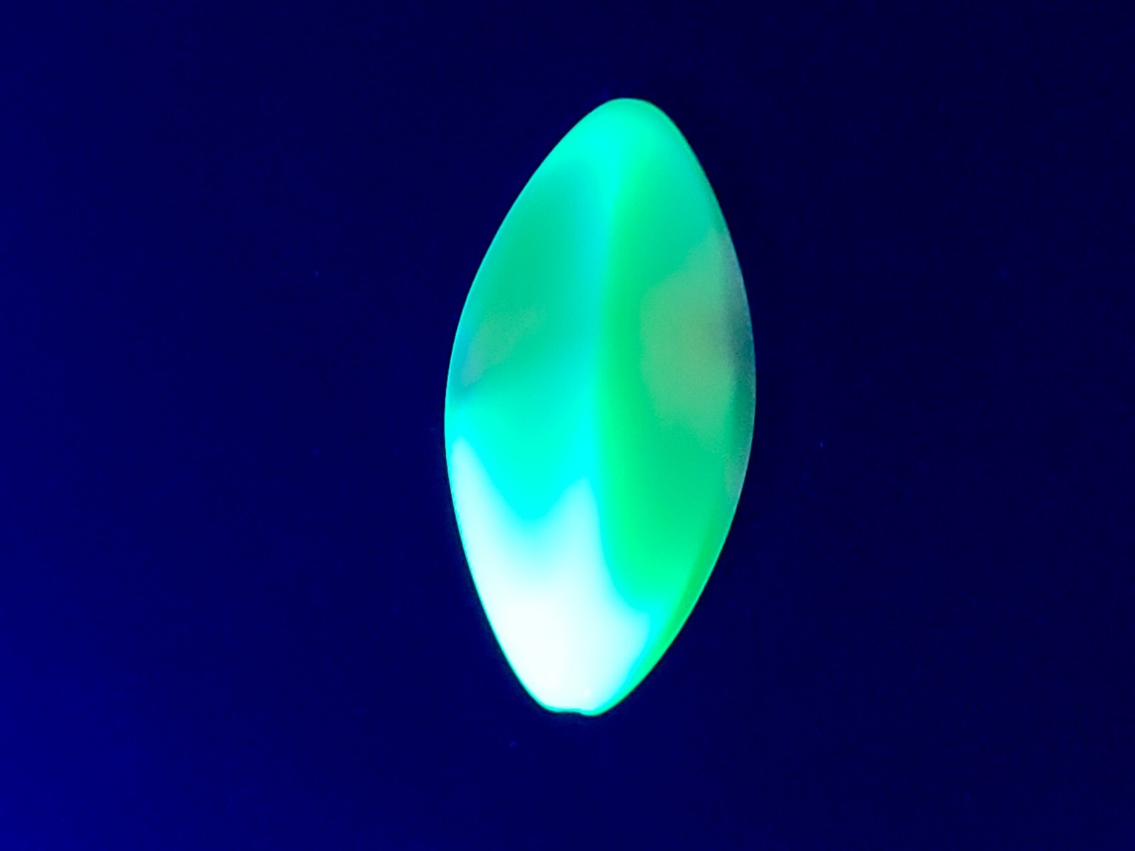 Huge 37x18mm Uranium Glass Bead Pink Green Czech Navette Pressed Glass 1pc