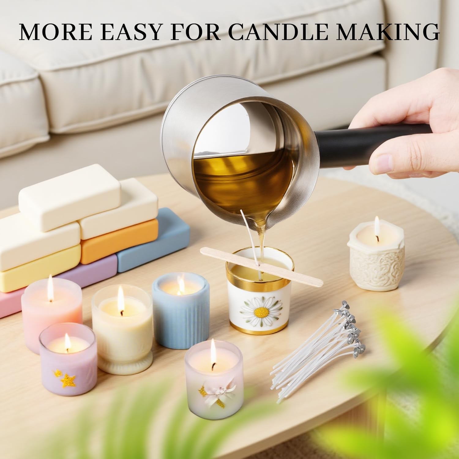 Wax Melter for Candle Making, Soy Candle Making Kit with Wax Melting Pot, DIY…