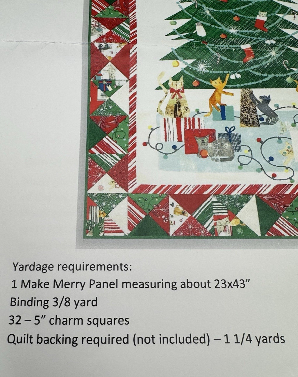 Jordan Fabrics Make Merry Panel Christmas Quilt Kit 30×37 USA