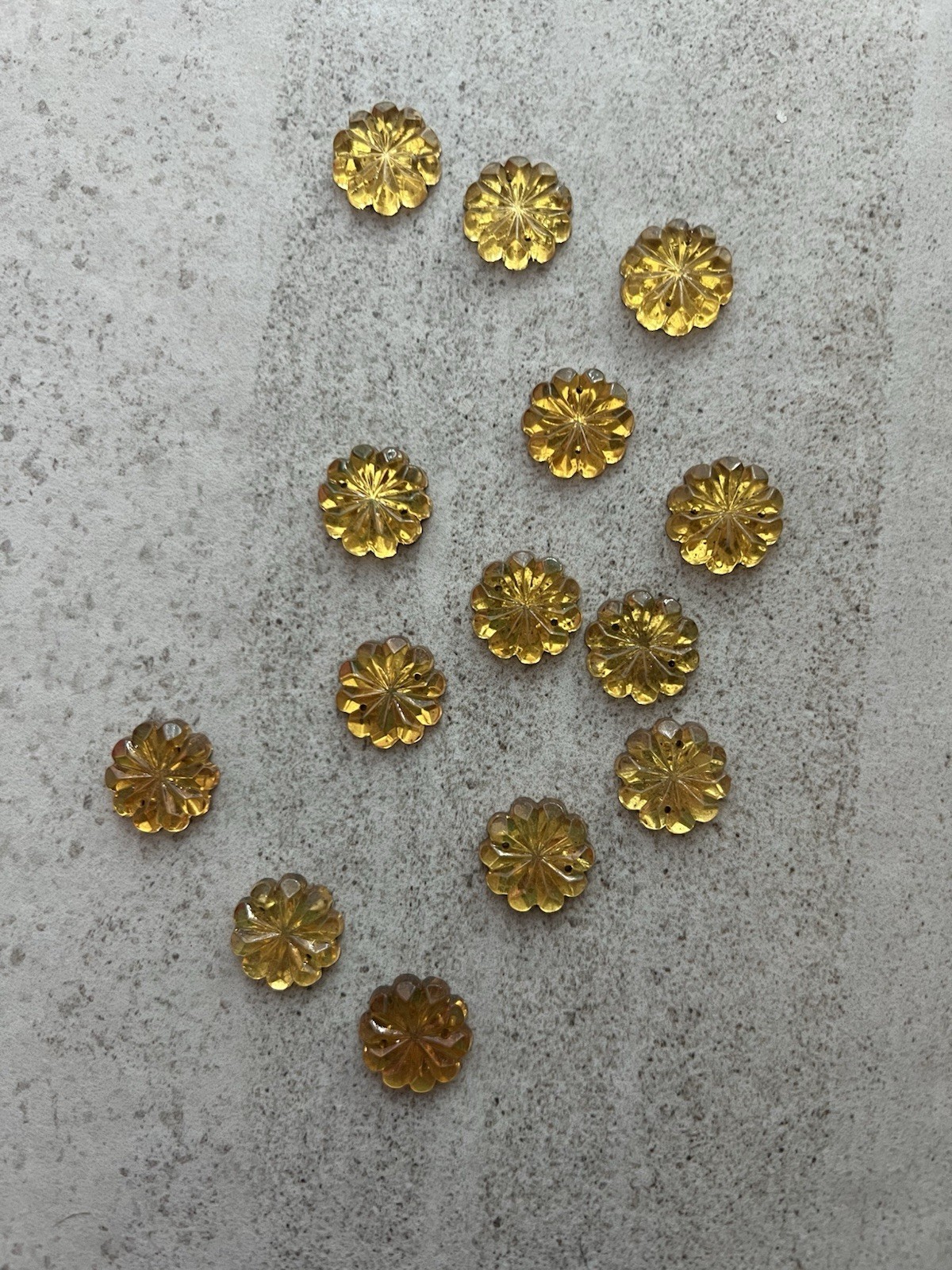 Vintage Czech Sew-On Glue-On Glass Stones Flat Back Gold Foil Yellow Dozen READ!