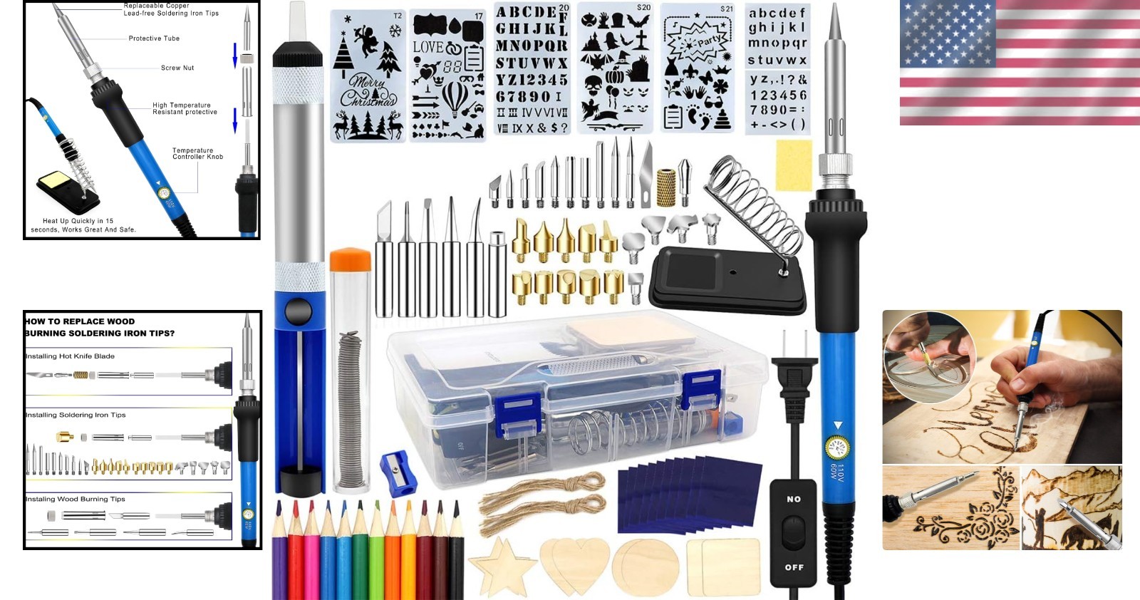 All-in-One Wood Burning Kit – 95 Piece Crafting Essentials with Carrying Box