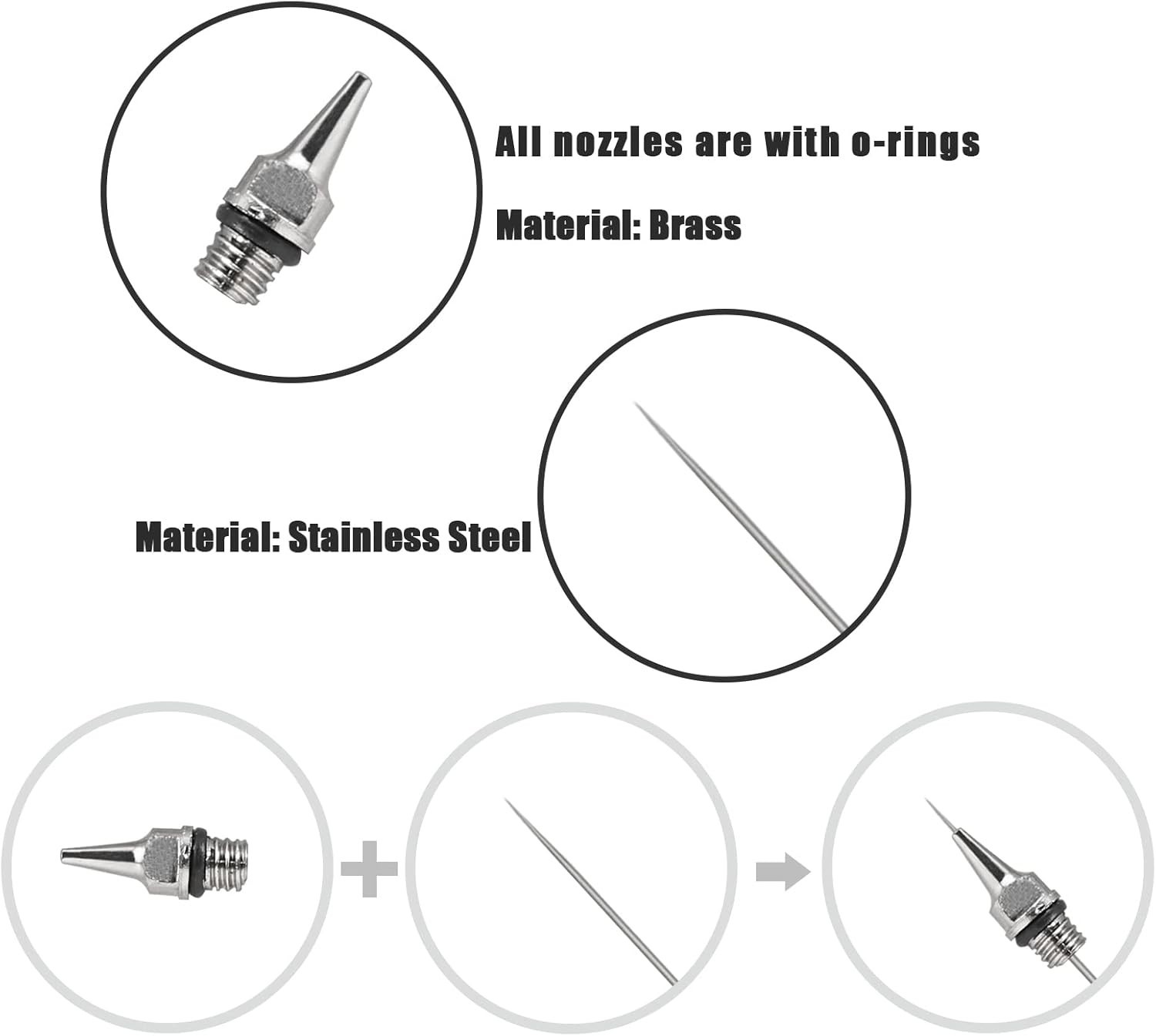 Airbrush Kit 0.3mm Dual-Action Side Feed Airbrush with a 1/3 oz. Gravity Flui…