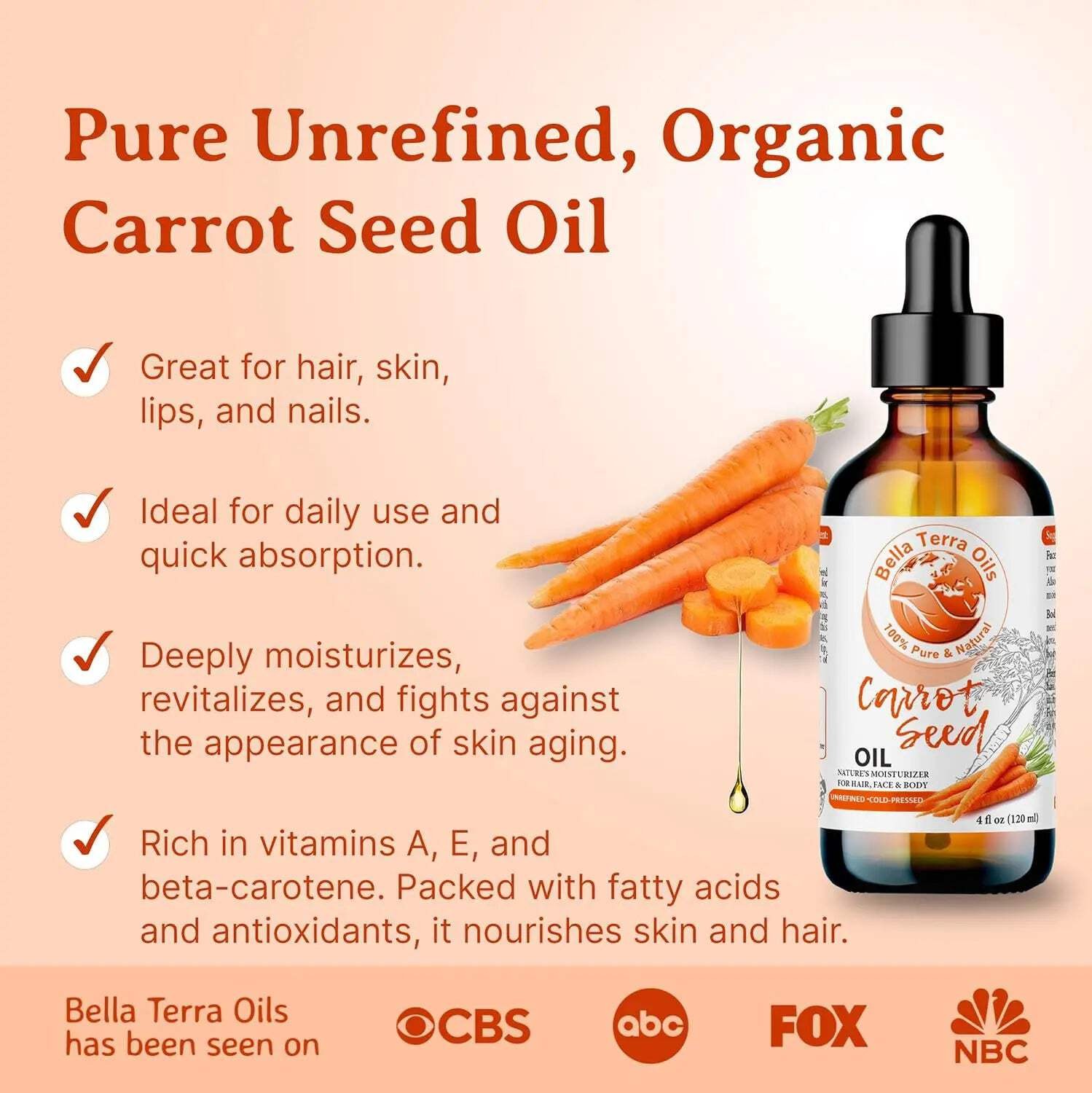 Carrot Seed Oil: Natural, Cold-Pressed, Perfect for Skin Rejuvenation
