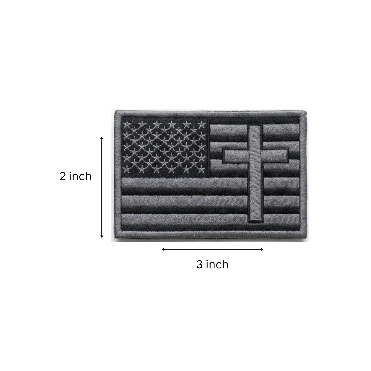 Tactical Christian Cross American Flag Patch – Hook & Loop Embroidered Military