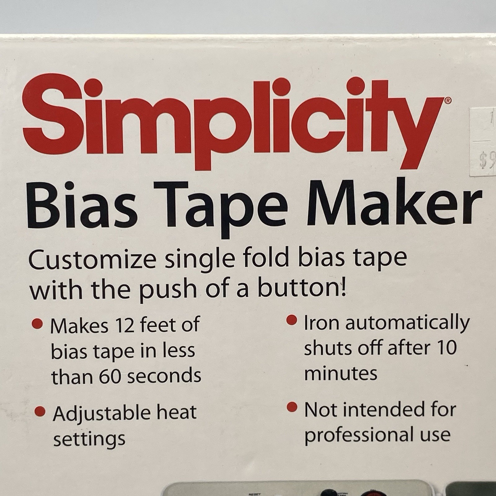 Simplicity Bias Tape Maker Single Fold Machine 881925 3/4″ Tip Tested