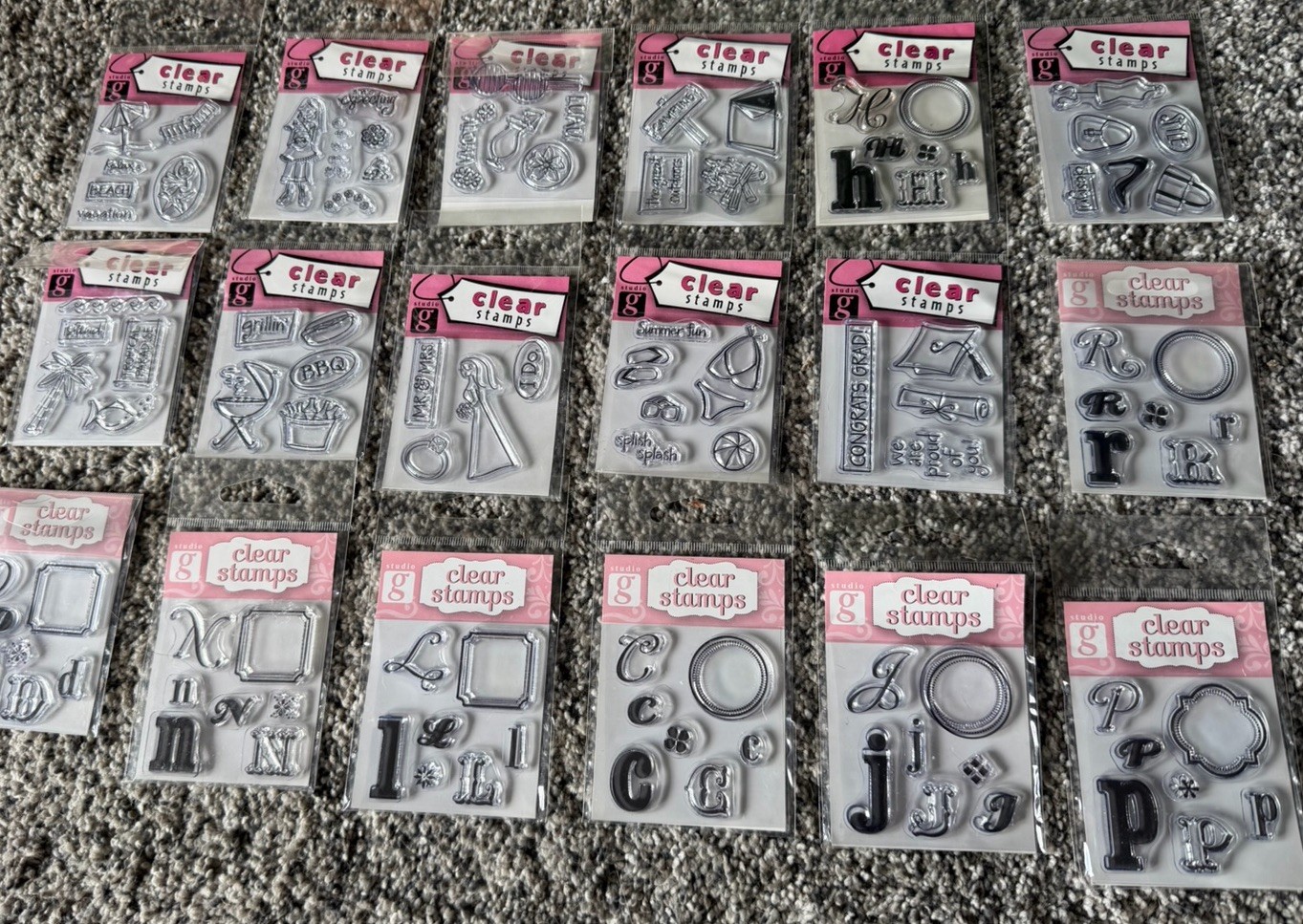 Clear Stamps Unused Lot Of 27 g Studio