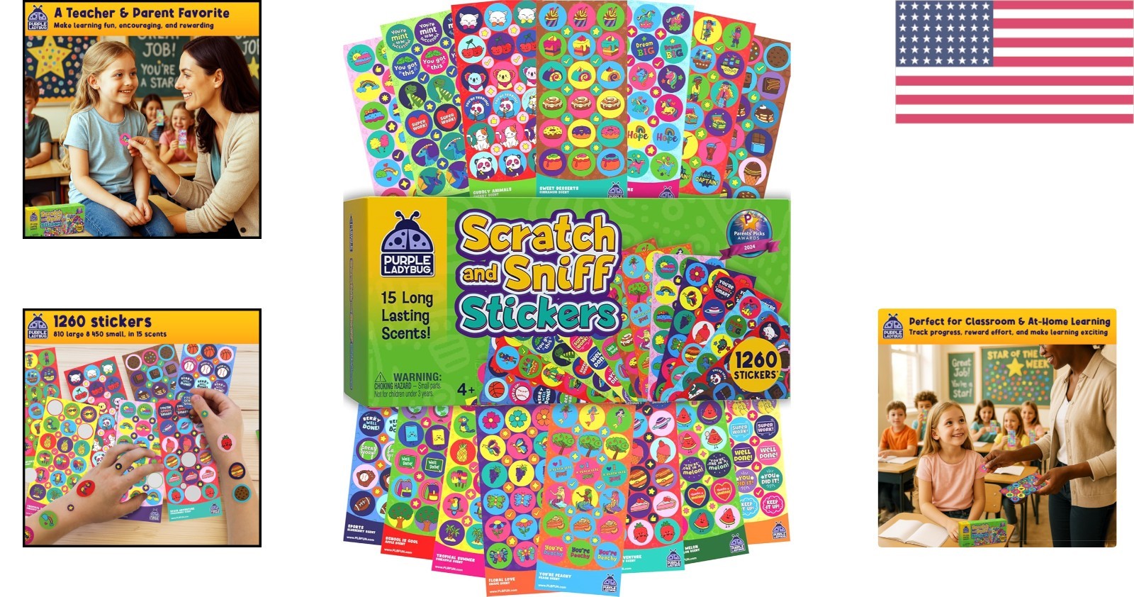 Non-Toxic 1260 Smelly Stickers – Vibrant Sensory & Educational Fun for Kids