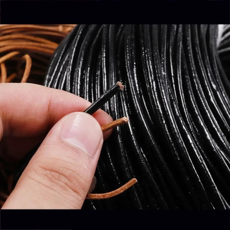 Genuine Leather Cord Round String – DIY Jewelry Making Necklace & Bracelet