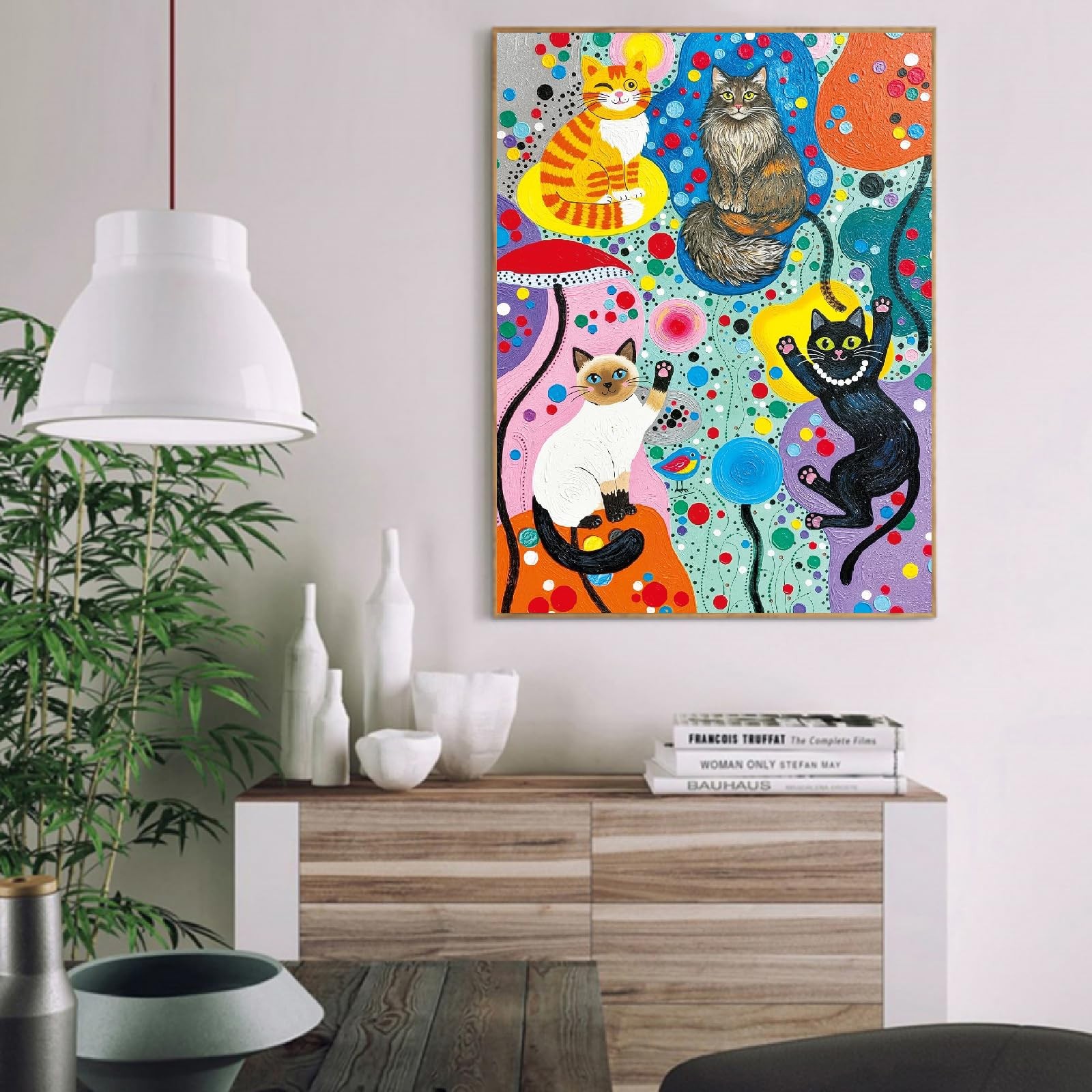 Cat Paint by Numbers Kit for Adults Beginner,Easy Adult Paint by Number Kits on.