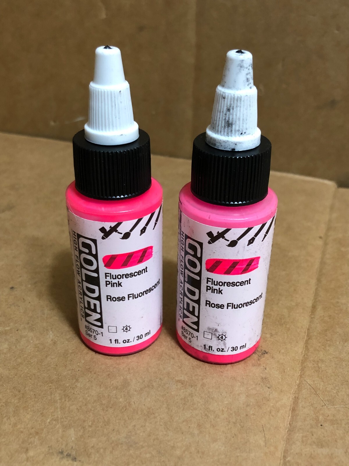 Golden High Flow Acrylics Ink Flourescent pink #8570-1 LOT OF 8x 1 oz/BOTTLE