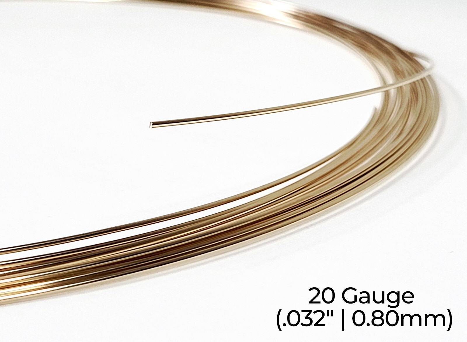 14/20 Yellow Gold-Filled Wire | Round | Dead Soft | 10-30 Gauge | 1-10 ft | USA