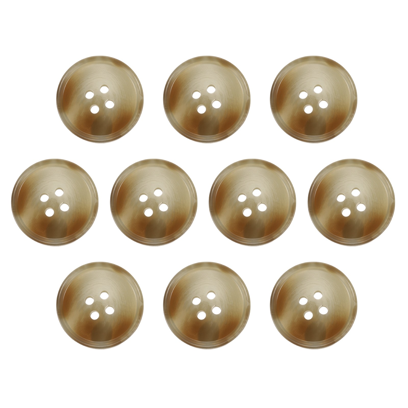10pcs Resin Sewing Button 25mm 1″ 4 Holes Round Coat Buttons 7# Beige
