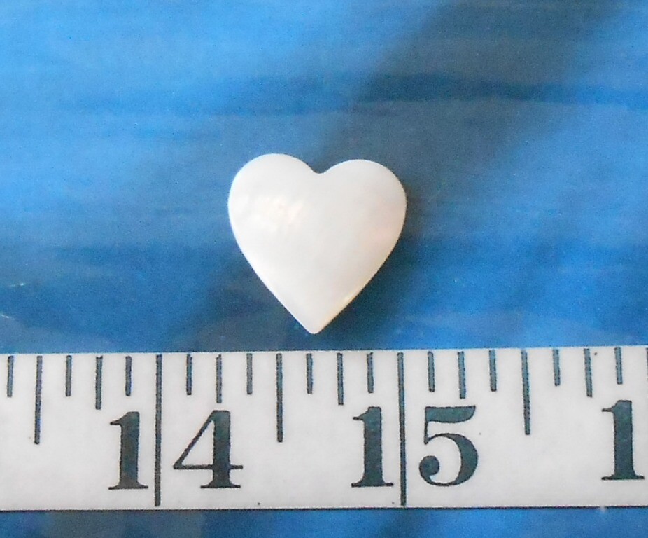 ~ Mother of Pearl (MOP) Carved Seashell Heart ~ Natural Iridescent White/Ivory ~