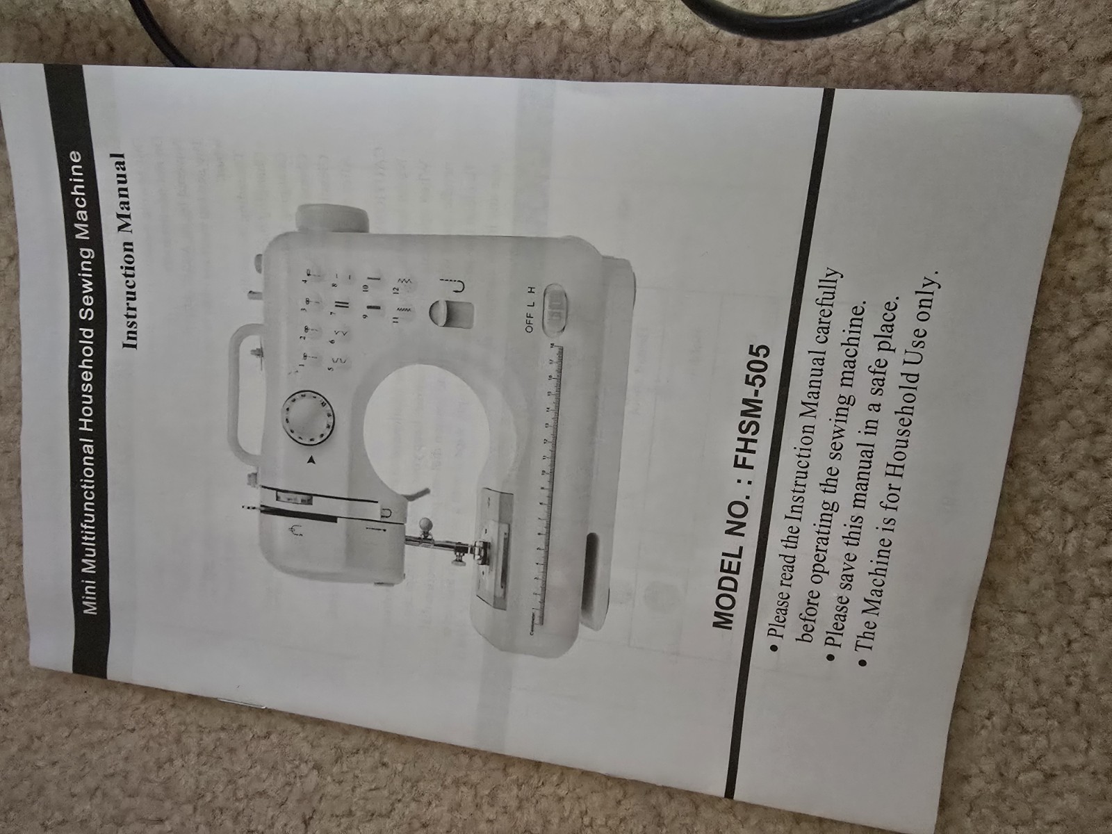 FHSM-505 Mini Electric Sewing Machine w/ Foot Pedal, LED Light, Reverse