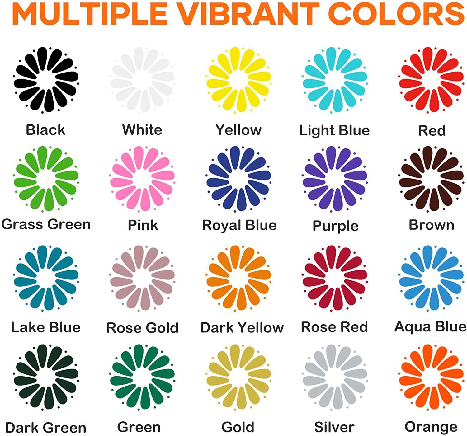 HTV Heat Transfer Vinyl Bundle – 20 Pack 12” x 3FT Easy Cutting Iron on Vinyl