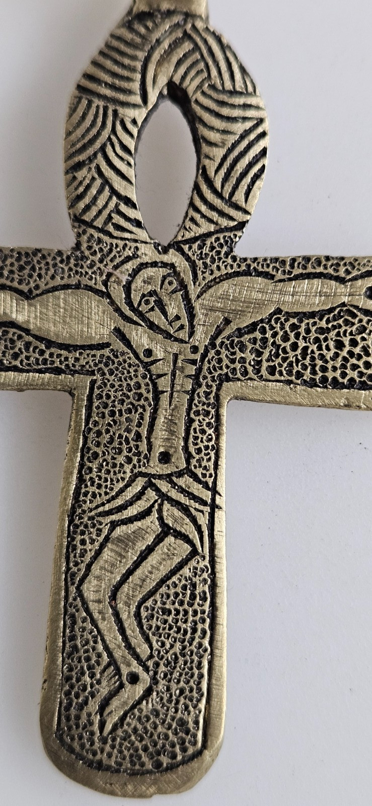 Brass Ethiopian Ankh pendant handmade Crucifix pendant brass jewelry