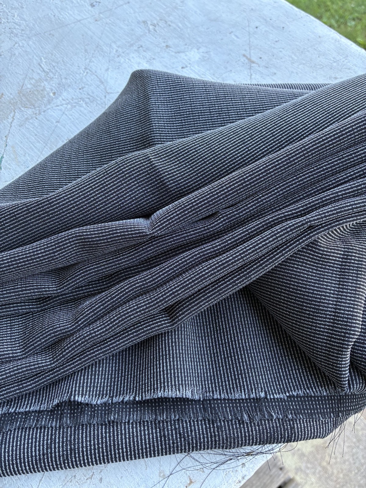 Yard Goods 3 1/2 Yards 45″ Wide Suit Weight Fabric Black w/ White Threads